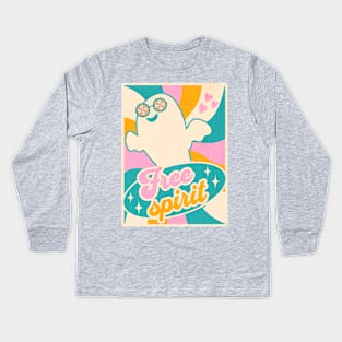 Free Spirit Ghost retro Kids Long Sleeve T-Shirt